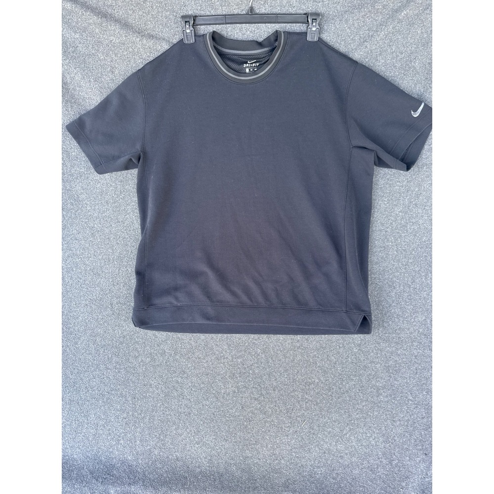 Nike Dri-FIT Short Sleeve Pullover Sweatshirt Mens XXL Black AJ3538-010
